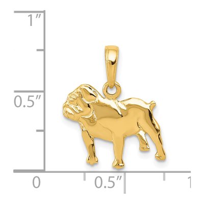 14K Yellow Gold Bulldog Pendant – view 5
