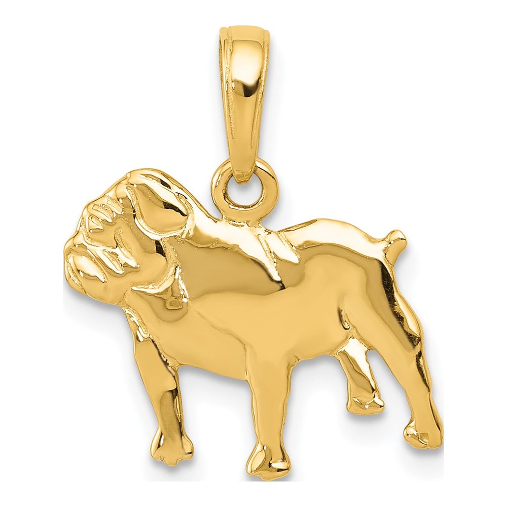 14K Yellow Gold Bulldog Pendant