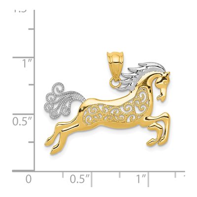 14K Yellow Gold Filigree Horse Pendant – view 5