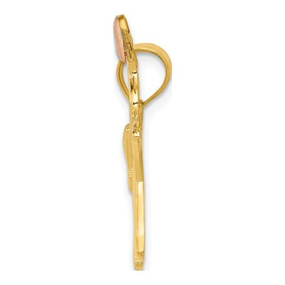 14K Two-Tone Gold Elephant Pendant – view 3