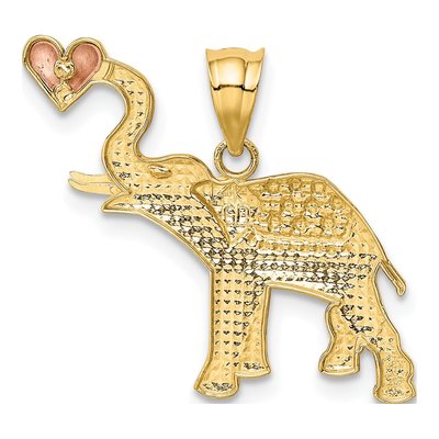 14K Two-Tone Gold Elephant Pendant – view 4