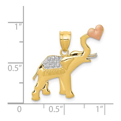 14K Two-Tone Gold Elephant Pendant – view 5