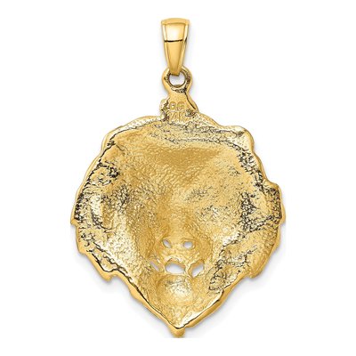 14K Yellow Gold Lion Head Pendant – view 4