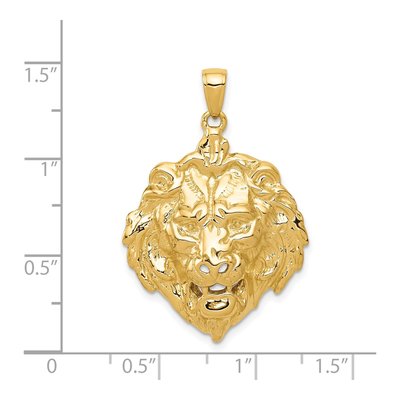 14K Yellow Gold Lion Head Pendant – view 5