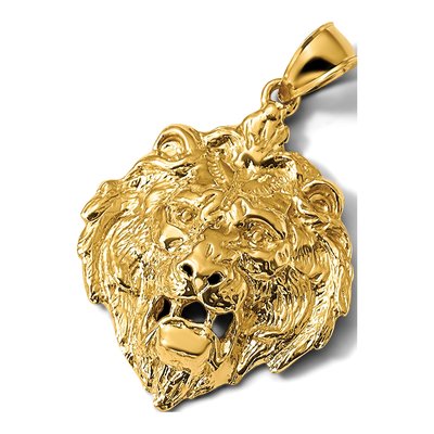 14K Yellow Gold Lion Head Pendant – view 6