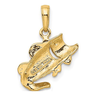 14K Yellow Gold Small Bass Fish Charm – view 4