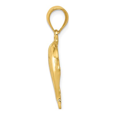 14K Yellow Gold Two Dolphins Pendant – view 3