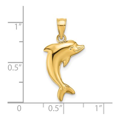 14K Yellow Gold Dolphin Charm – view 4