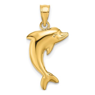 14K Yellow Gold Dolphin Charm