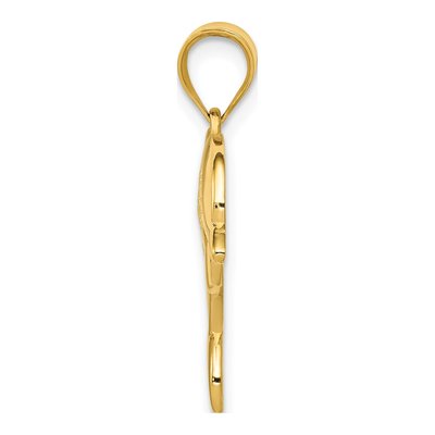 14K Yellow Gold Filigree Dolphin Pendant – view 3