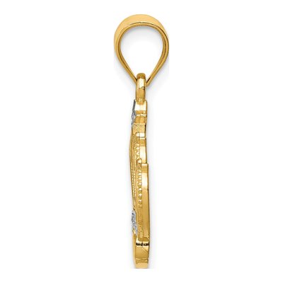 14K Yellow Gold Crown Pendant – view 3