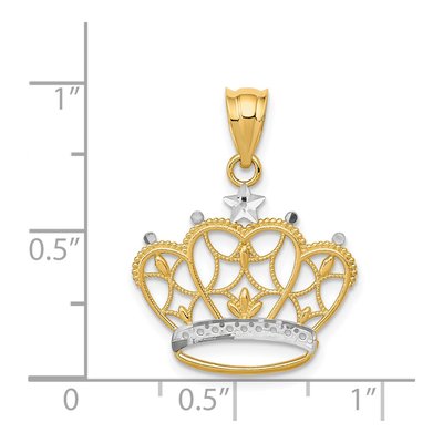 14K Yellow Gold Crown Pendant – view 4