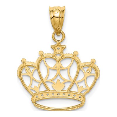 14K Yellow Gold Crown Pendant – view 5