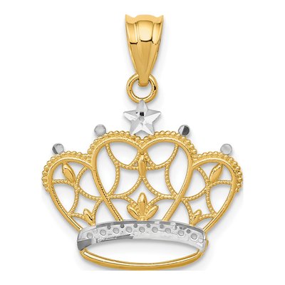 14K Yellow Gold Crown Pendant