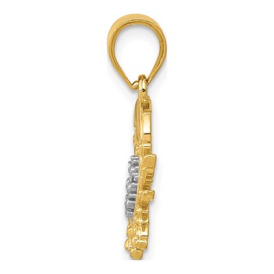 14K Yellow Gold Diamond-Cut Crab Pendant – view 3