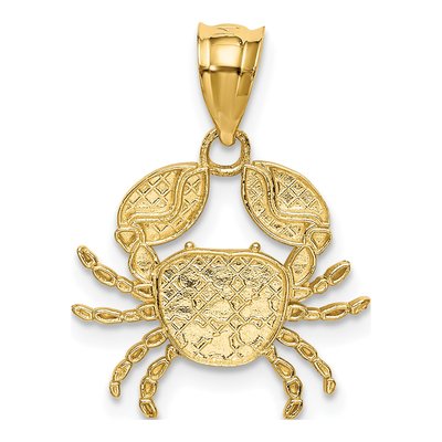 14K Yellow Gold Diamond-Cut Crab Pendant – view 4