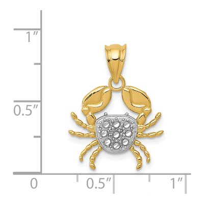 14K Yellow Gold Diamond-Cut Crab Pendant – view 5