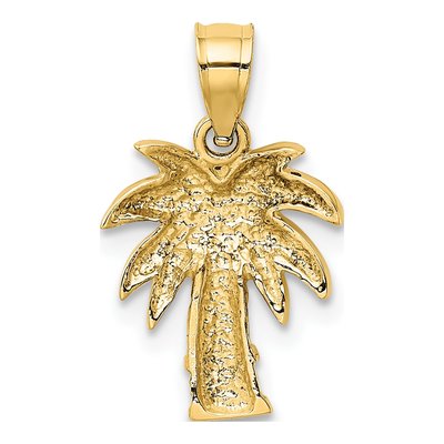 14K Yellow Gold Palm Tree Pendant – view 4