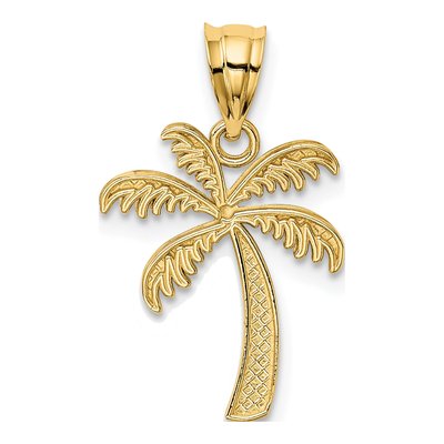 14K Yellow Gold Palm Tree Pendant – view 4
