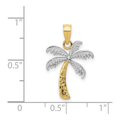 14K Yellow Gold Palm Tree Pendant – view 5