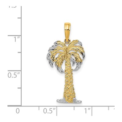 14K Yellow Gold Palm Tree Pendant – view 5