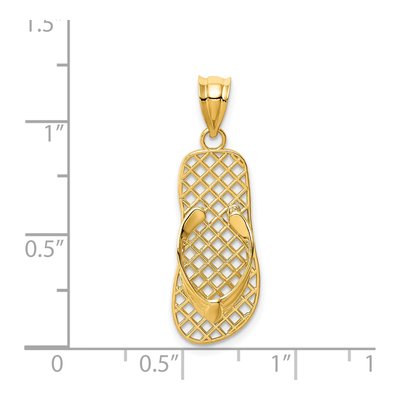 14K Yellow Gold Flip-Flop Mesh Pendant – view 4