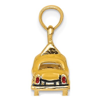 14K Yellow Gold 3-D Enameled Taxi Pendant – view 3