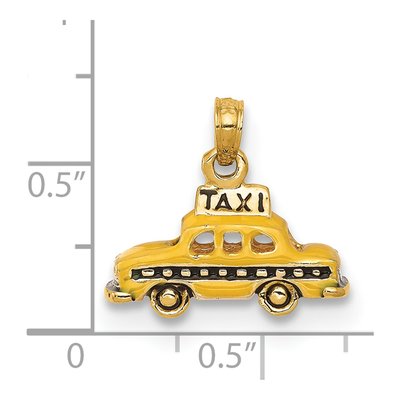 14K Yellow Gold 3-D Enameled Taxi Pendant – view 5
