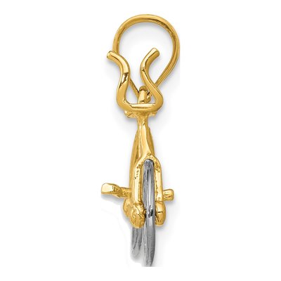 14K Two-Tone Gold 3D Bicycle Pendant – view 3