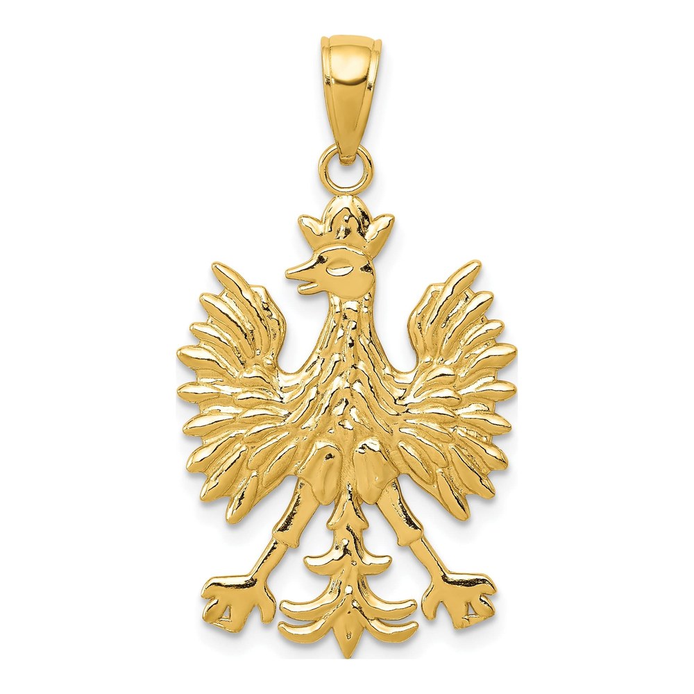 14K Yellow Gold Phoenix Bird Pendant