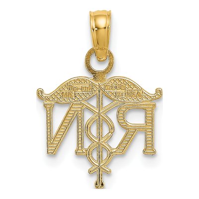 14K Yellow Gold RN Registered Nurse Pendant – view 5