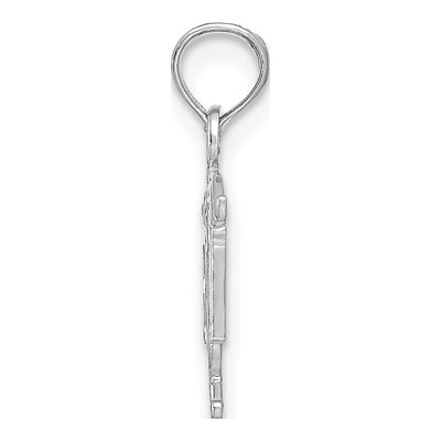 14K White Gold RN Registered Nurse Pendant – view 3