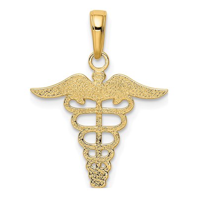 14K Yellow Gold Caduceus Pendant – view 4