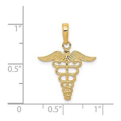 14K Yellow Gold Caduceus Pendant – view 5