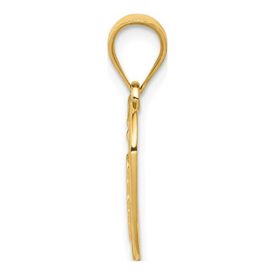 14K Yellow Gold Caduceus Heart Pendant – view 3