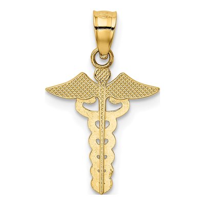 14K Yellow Gold Caduceus Medical Pendant – view 4