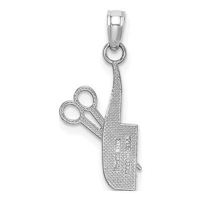14K White Gold Comb Scissors Pendant – view 5