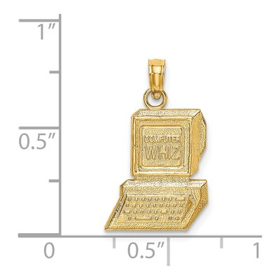 14K Yellow Gold Computer Whiz Pendant – view 4