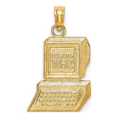 14K Yellow Gold Computer Whiz Pendant