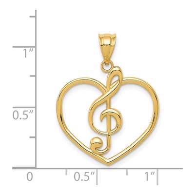 14K Yellow Gold Treble Clef Heart Charm – view 5