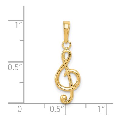 14K Yellow Gold Treble Clef Pendant – view 5