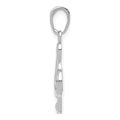14K White Gold Treble Clef Pendant – view 3