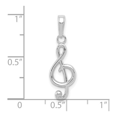 14K White Gold Treble Clef Pendant – view 5