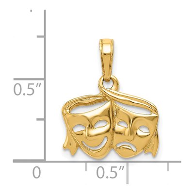14K Yellow Gold Comedy Tragedy Pendant – view 5