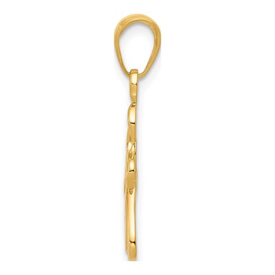 14K Yellow Gold Pink Enamel Ballet Slippers Charm – view 3