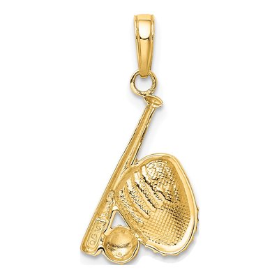 14K Yellow Gold Baseball Pendant – view 4