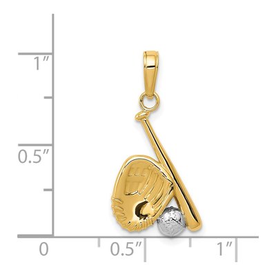 14K Yellow Gold Baseball Pendant – view 5