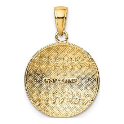 14K Yellow Gold Baseball Pendant – view 4