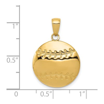 14K Yellow Gold Baseball Pendant – view 5