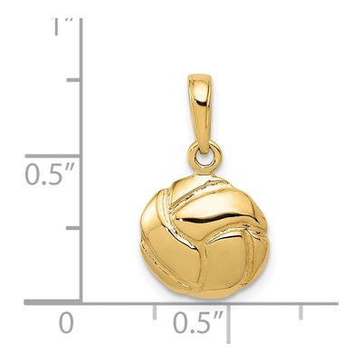 14K Yellow Gold Volleyball Pendant – view 5